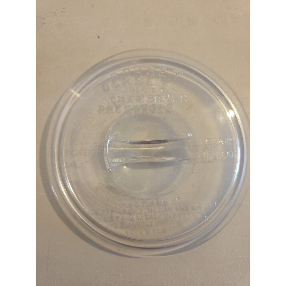 Vintage Depression Glass Dorset Cheese Preserver Keeper Heavy Canister Jar